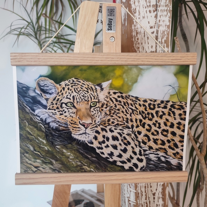 Fine-Art-Print in DIN A4 inklusive Posterleiste - Leopard